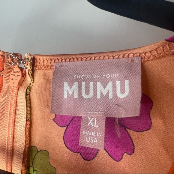 Show Me Your MuMu Orange Poppin Poppy Cut Out Mini Dress XL - Picture 6 of 9